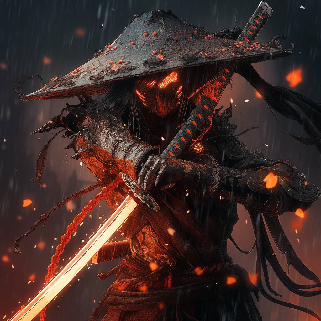 Powerful Ronin Champion with Enchanted Katana