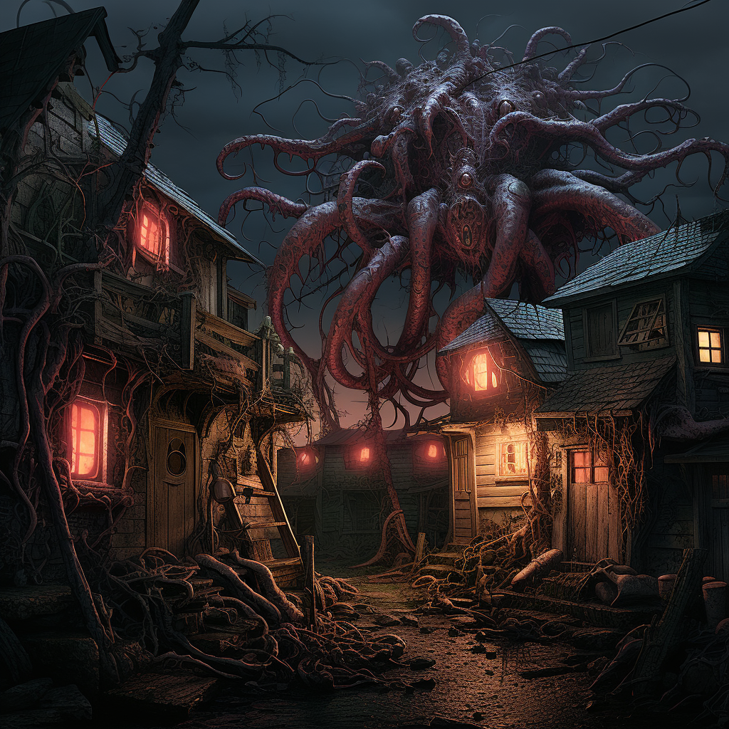 Supernatural Suburban Town with Tentacles