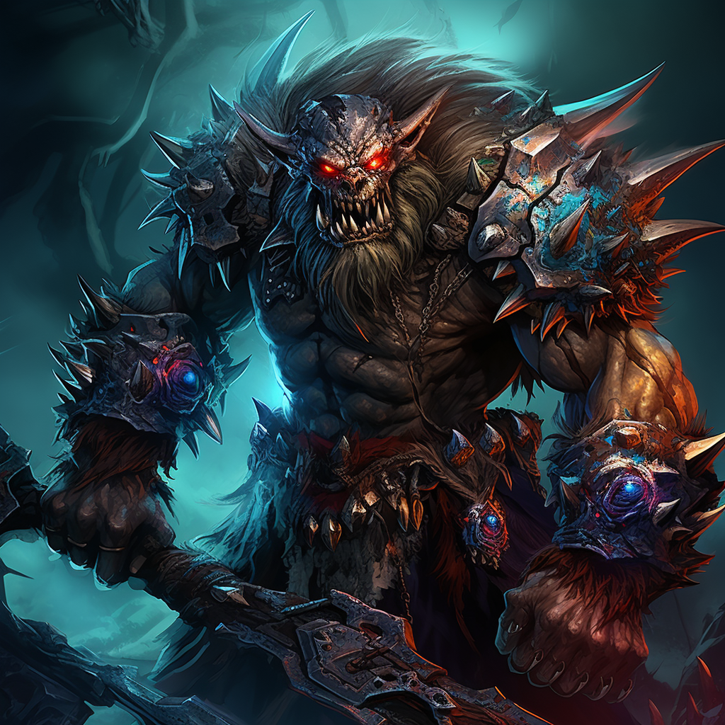 Detailed image of a grimdark troll crusher champion