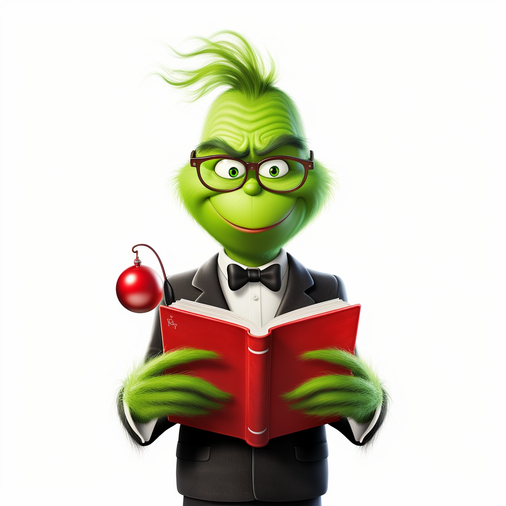 Grinch with Disgust Holding Closed Book