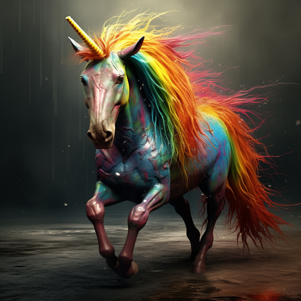 Gritty Unicorn Walking Rainbow