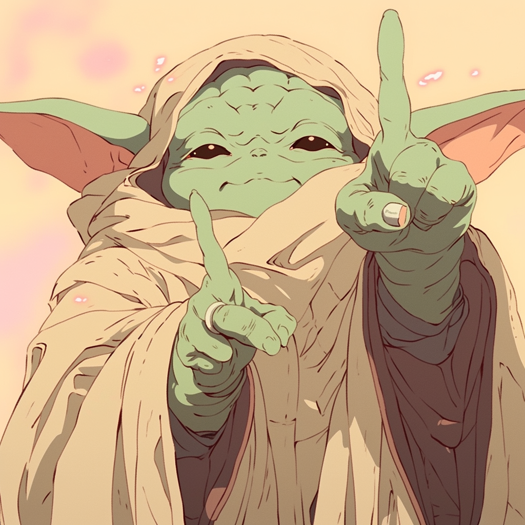 Grogu Star Wars Peace Sign