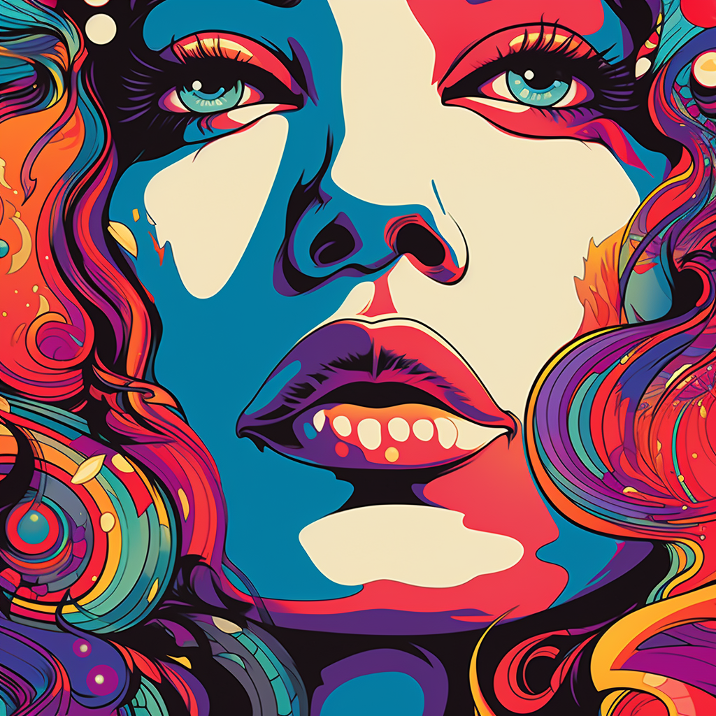 Groovy 60s concert poster face