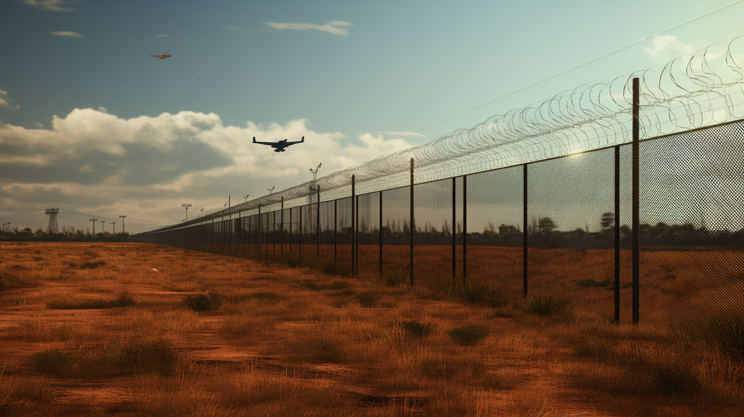 Ground Sensors and Drones Protecting Border