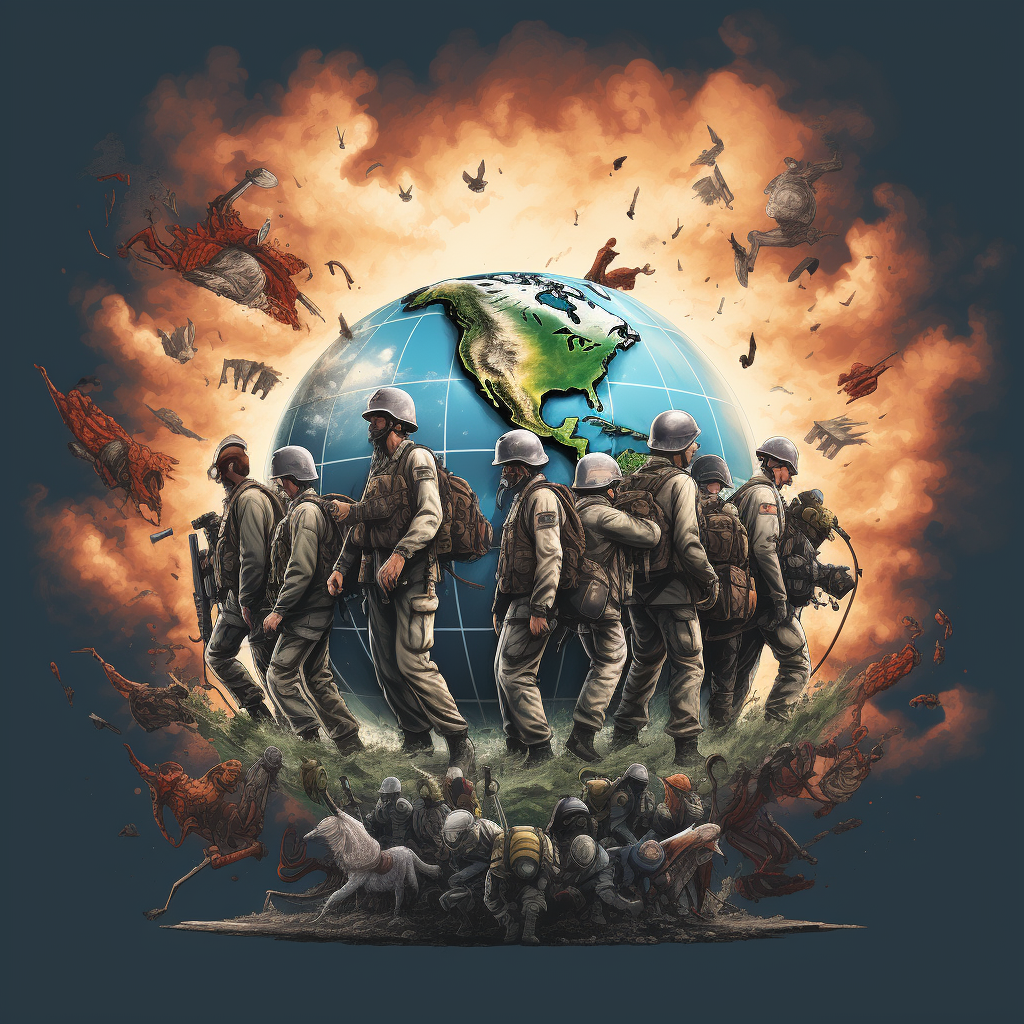 Illustration of vets protecting the earth