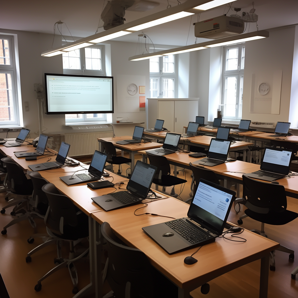 Group training in a technology-filled classroom