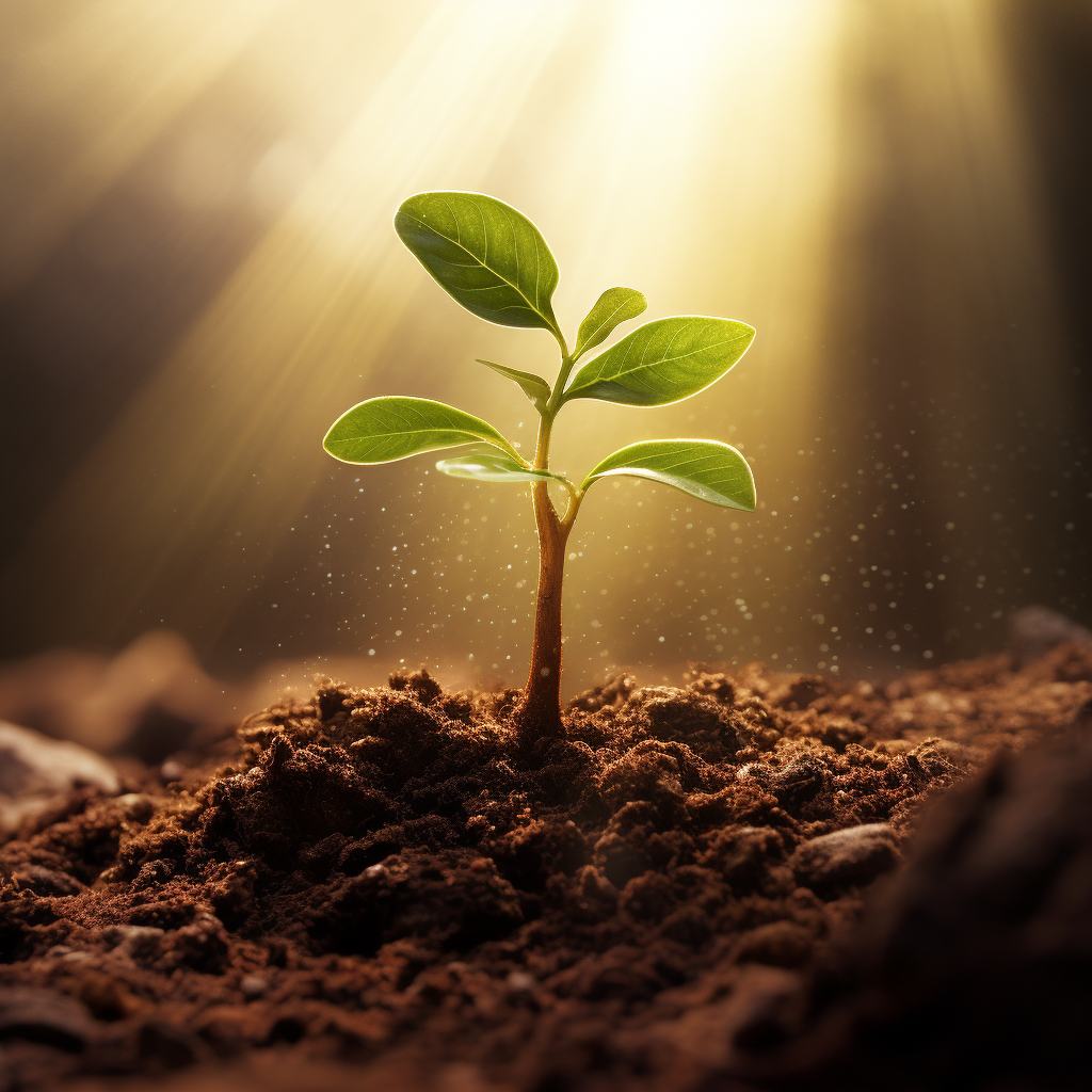 Seedling in Morning Sunlight