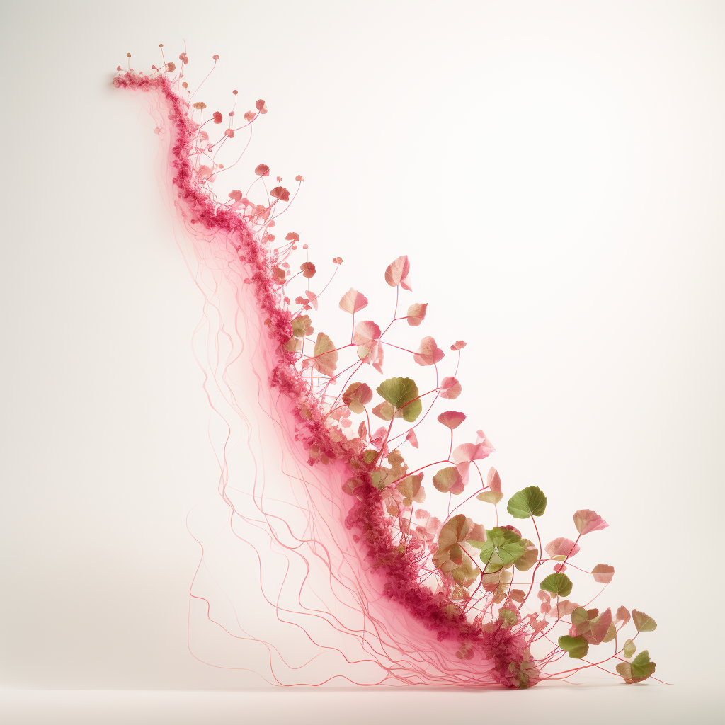 Beautiful Growth Graph Chart with Pink and Green Vines