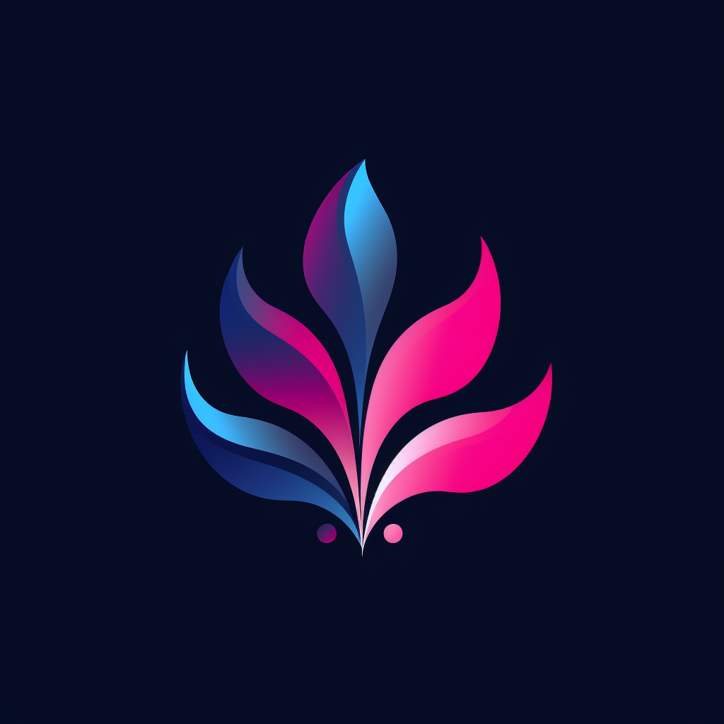 Dark blue, pink-red and white growth marketing agency logo