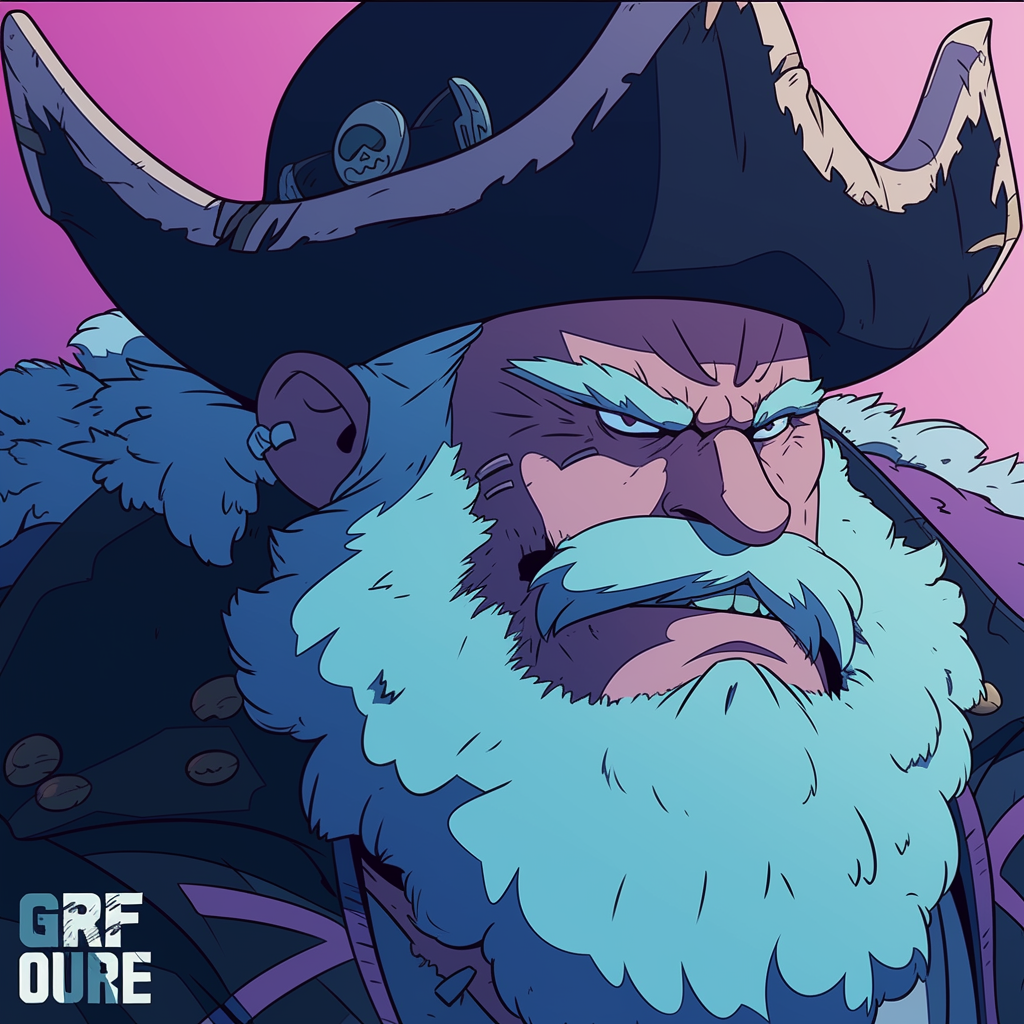 Gruff cowboy dwarf one piece marine captain pirate punk