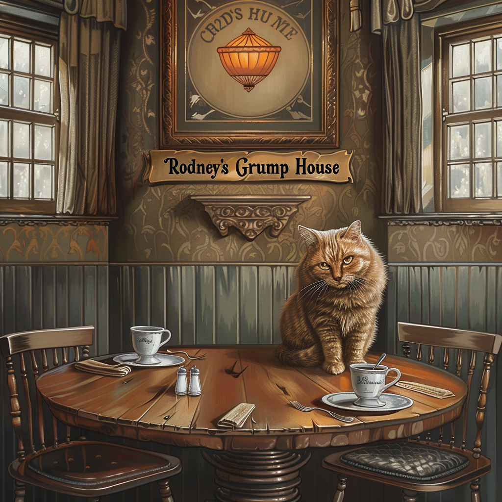 British pub grump cat menu cover