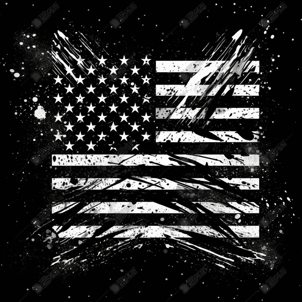 Grunge US Flag Design Logo