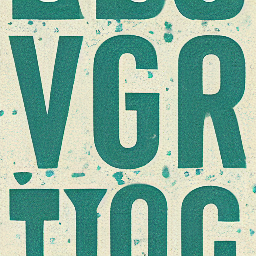 Grunge teal typeface in Emigre and VGC style