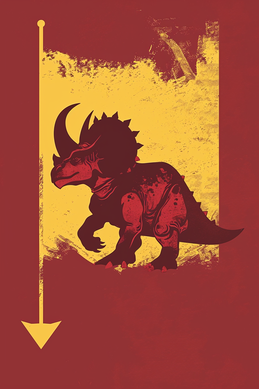 Gryffondor Flag with Triceratops Symbol