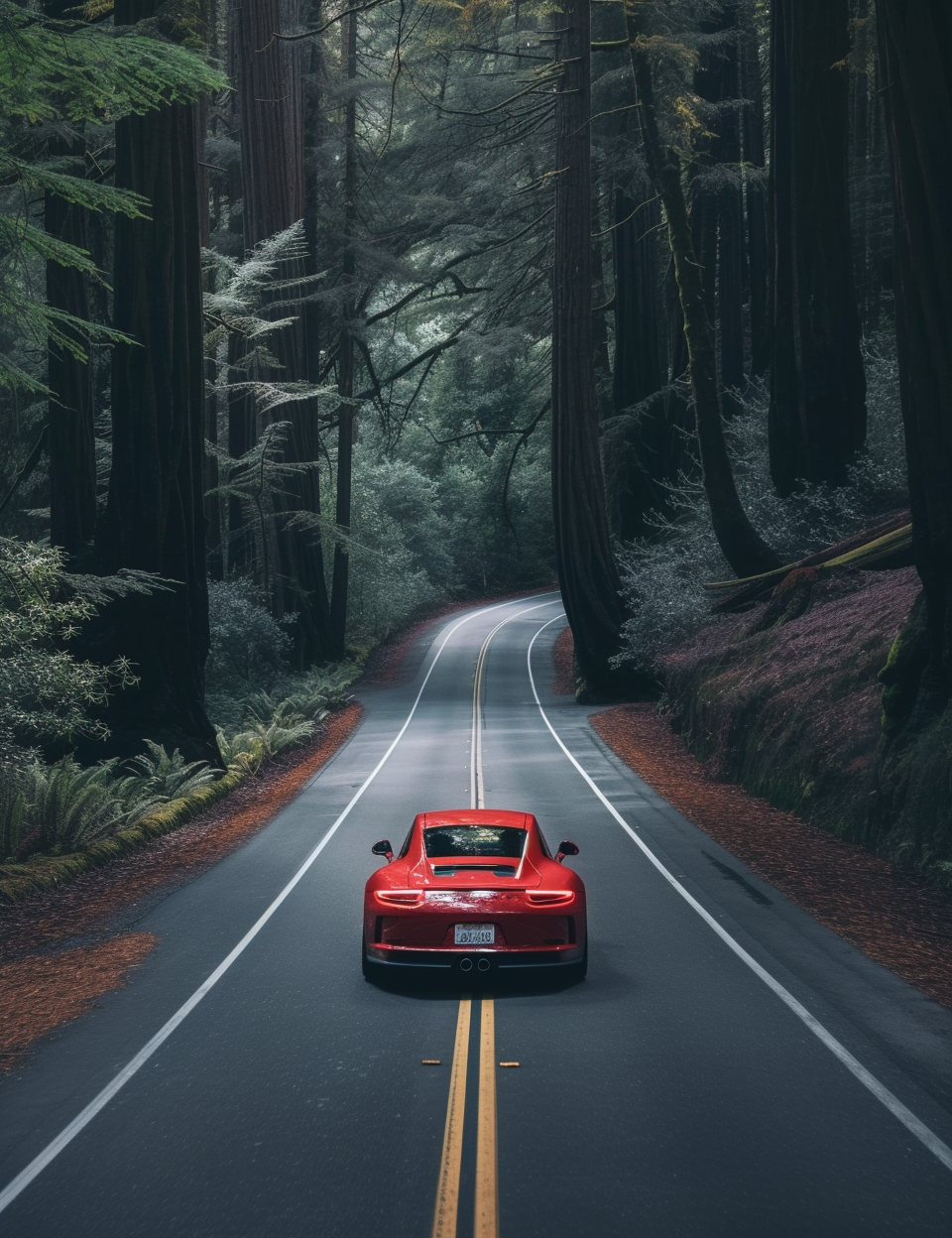 911 GT3 driving in forest California