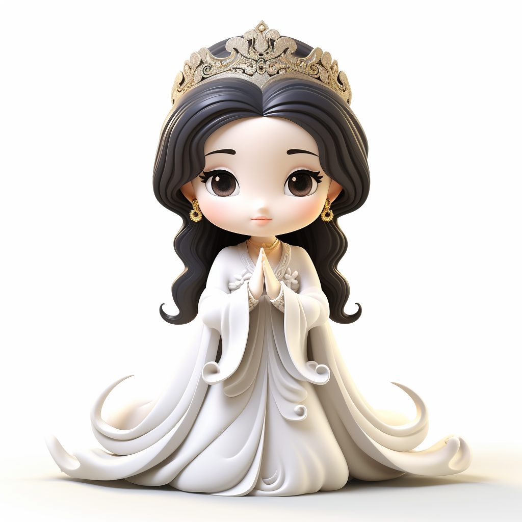 Cute illustration of Guan Yin Bodhisattva Goddess