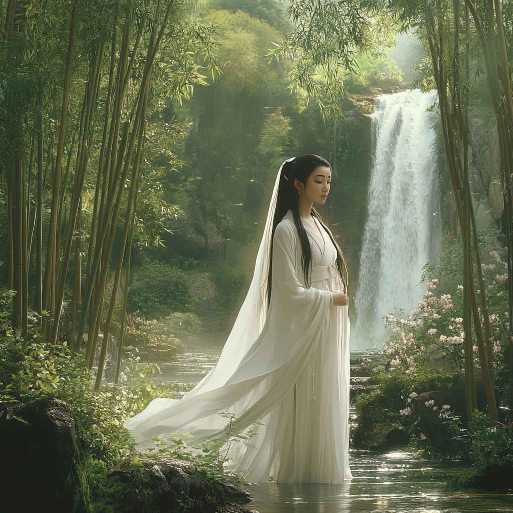 Graceful Guanyin in Bamboo Forest