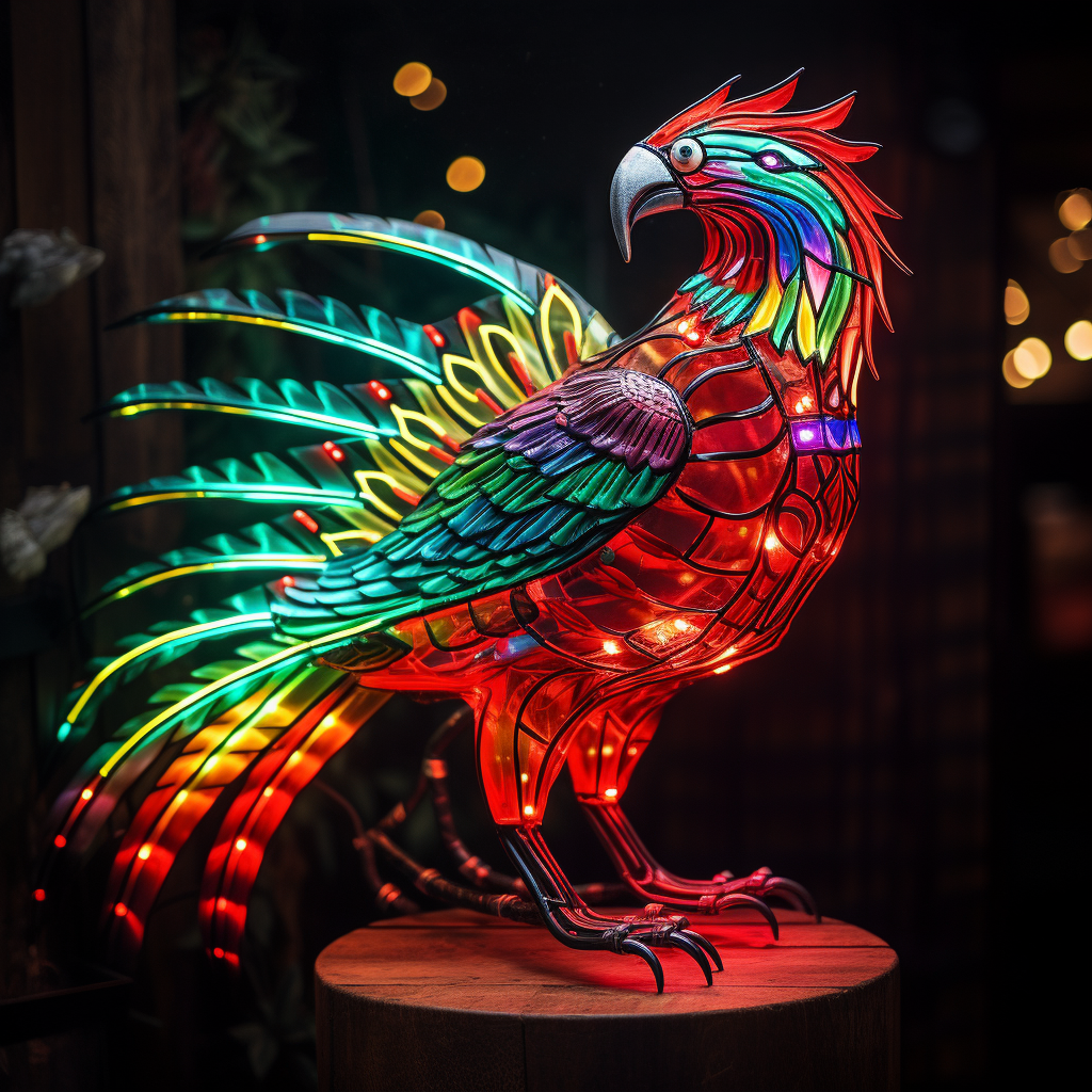 Beautiful Guatemalan Quetzal Bird Neon Light