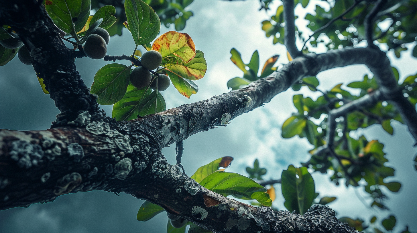 Guava tree in storm