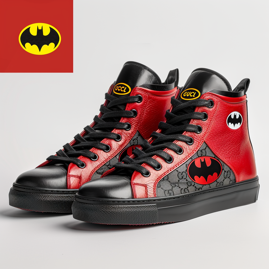 Gucci sneakers Batman white background