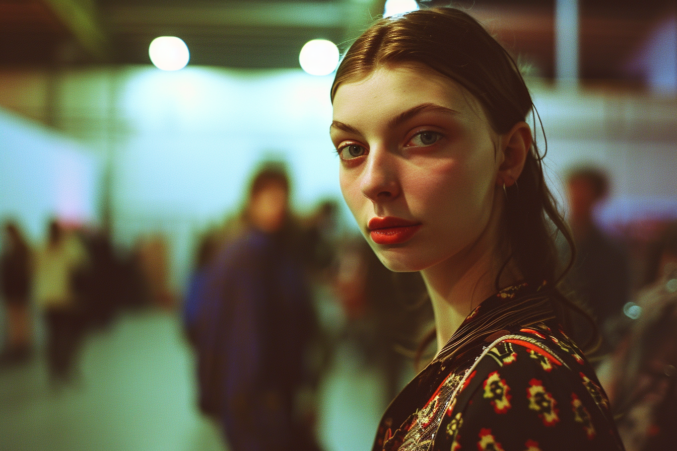 British Model Backstage at Gucci Show