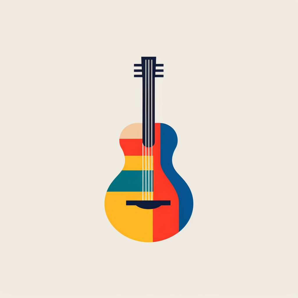 Minimal abstract guitar logo design