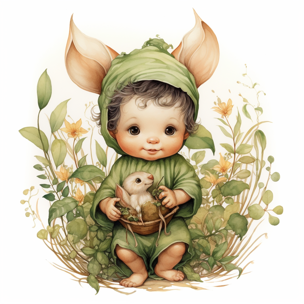 Adorable gumnut baby in Disney style