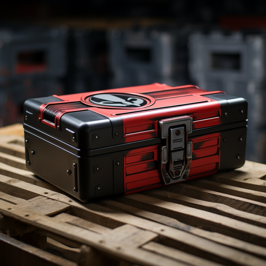 Gun box with Deadpool logo