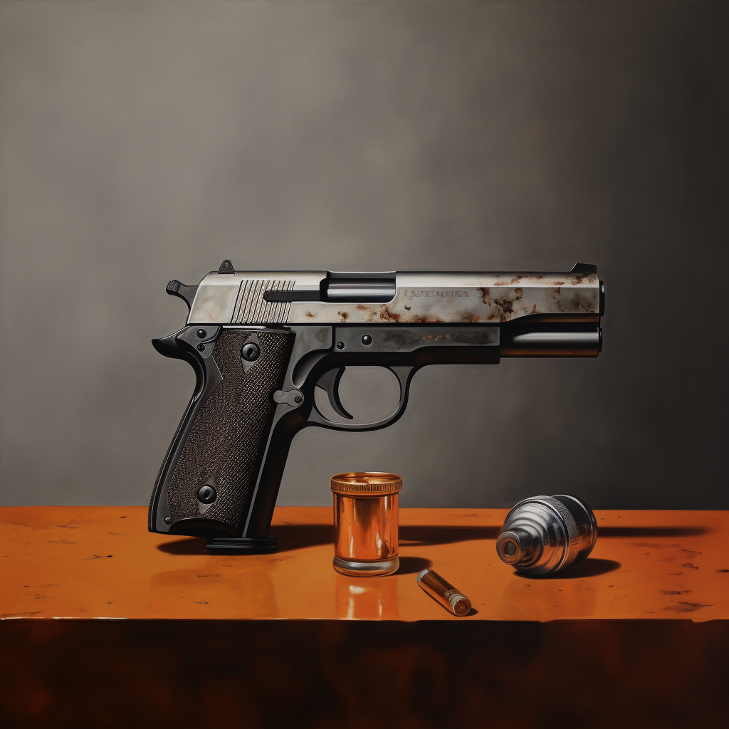 Hyperrealist gun and bullet