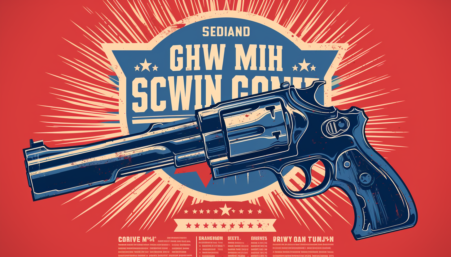 Colorful gun show poster design