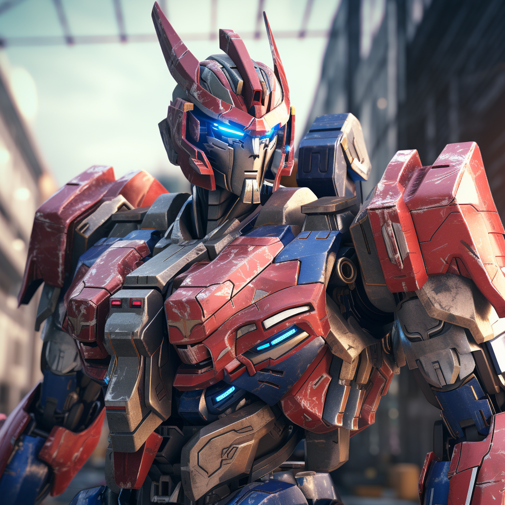 Spectacular Gundam vs. Optimus Prime battle