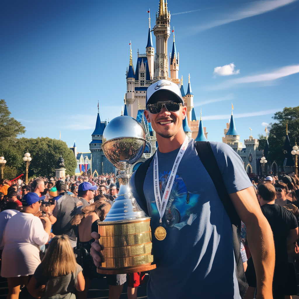 Gunnar Henderson with World Series Trophy