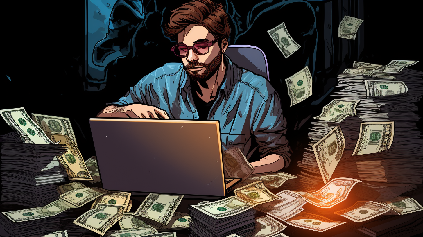 Man with Money and Computer