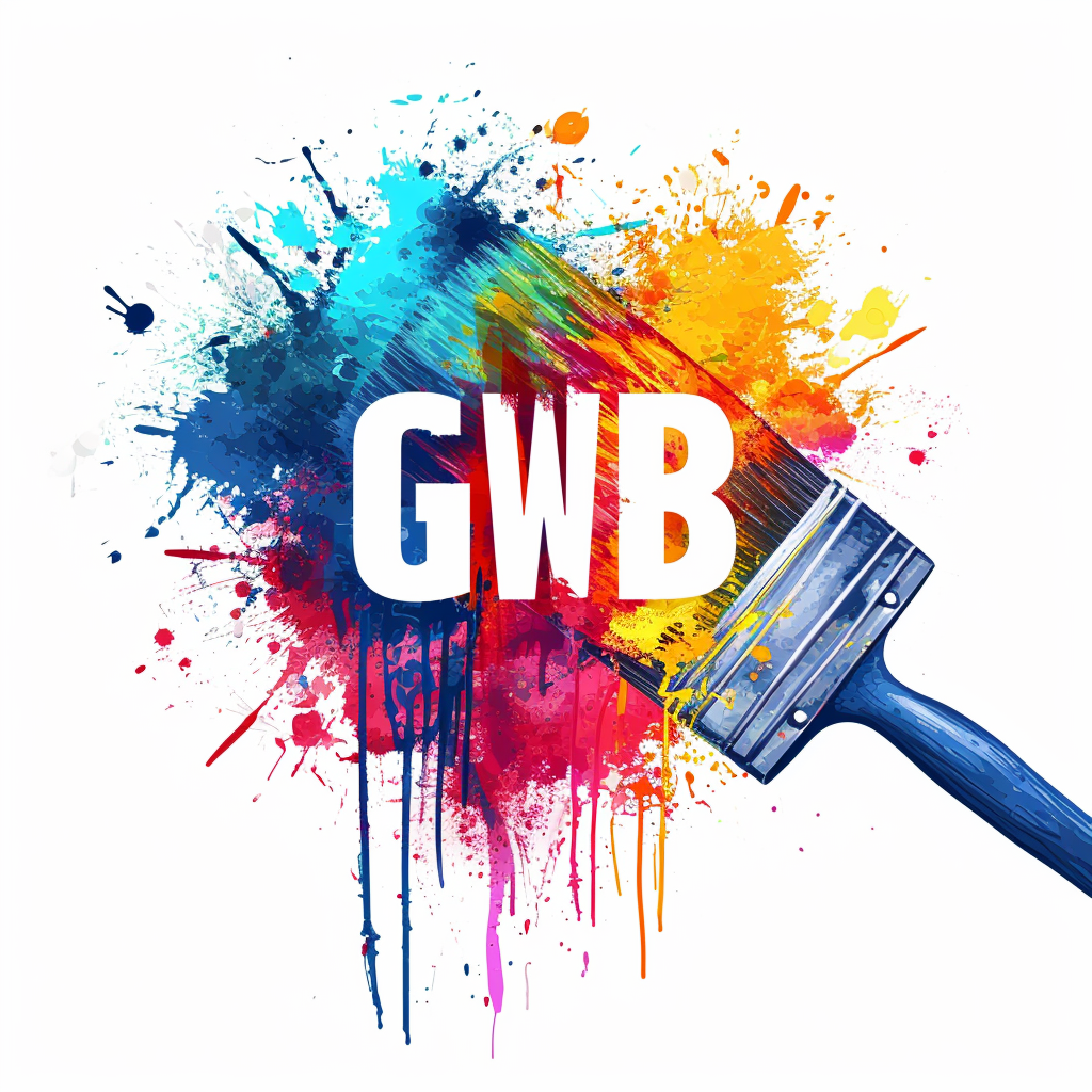 Color Logo with Paint Brush and Paint Splatters