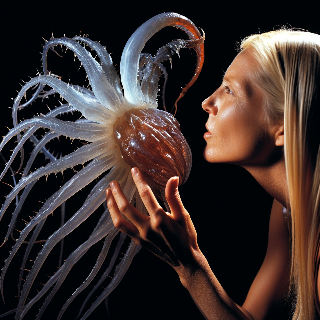 Gwyneth Paltrow with Facehugger Alien