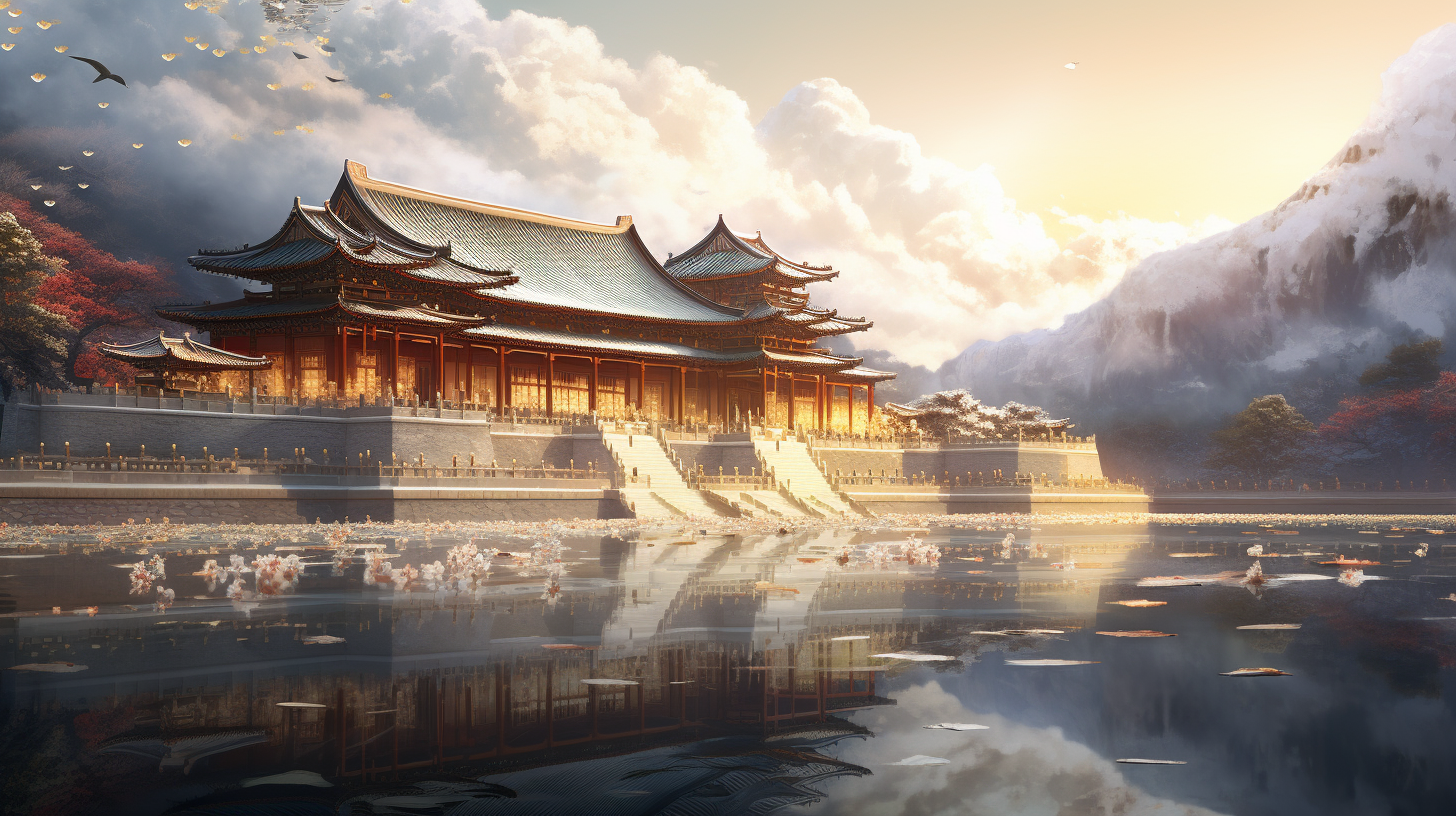 A stunning hyperrealistic image of Gyeongbokgung Palace