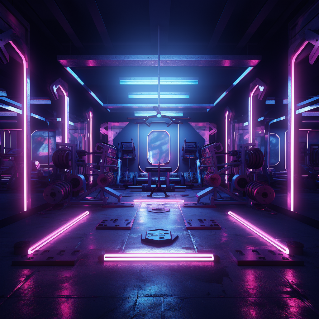 Neon lights gym theme image