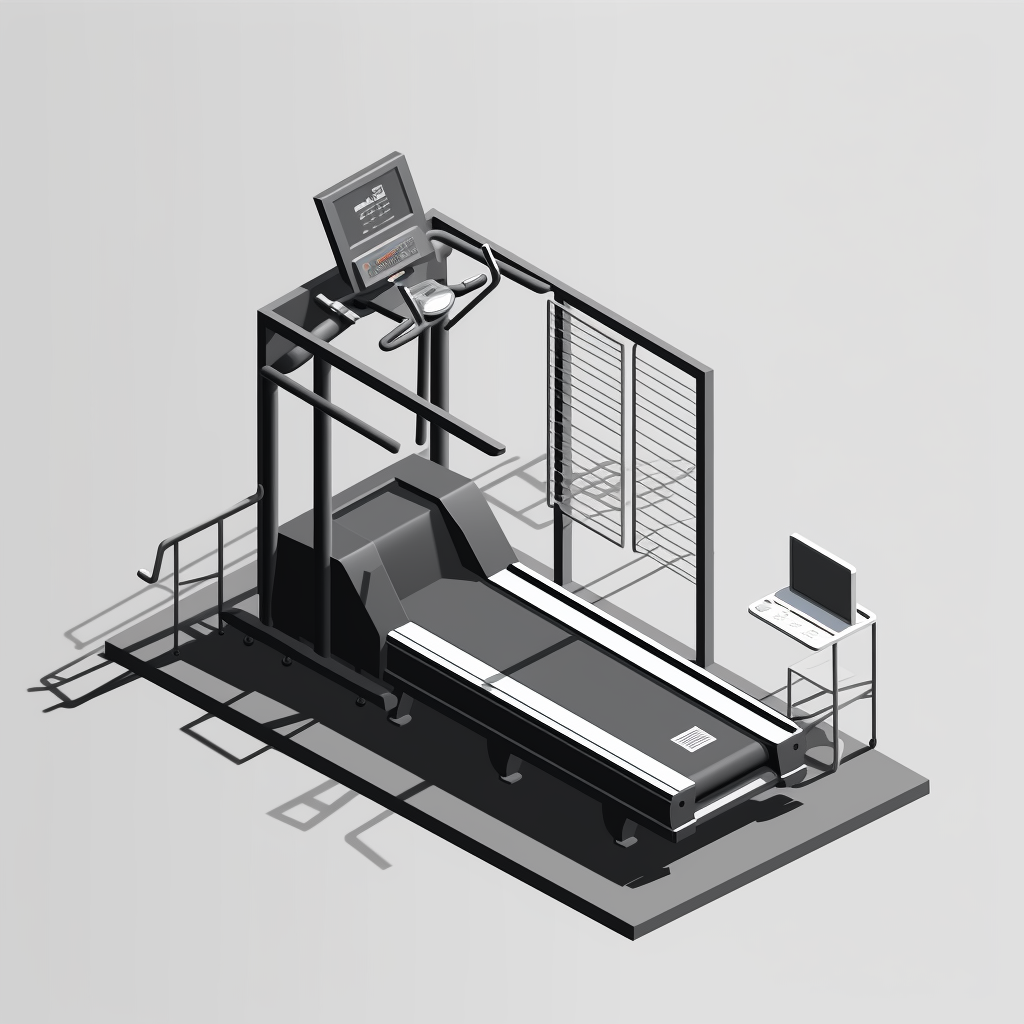 Minimalistic gym treadmill silouhette design