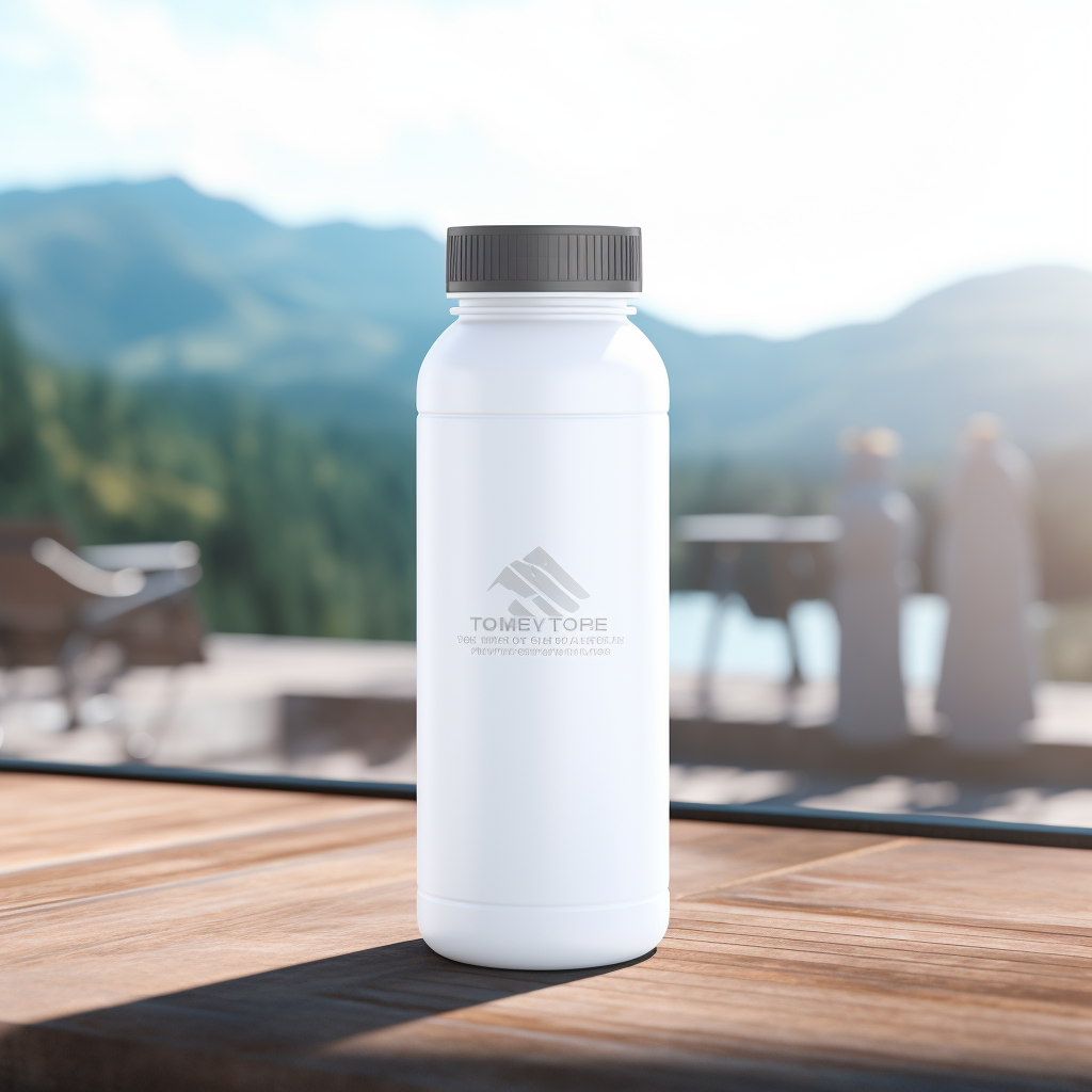 White gym water bottle with lid