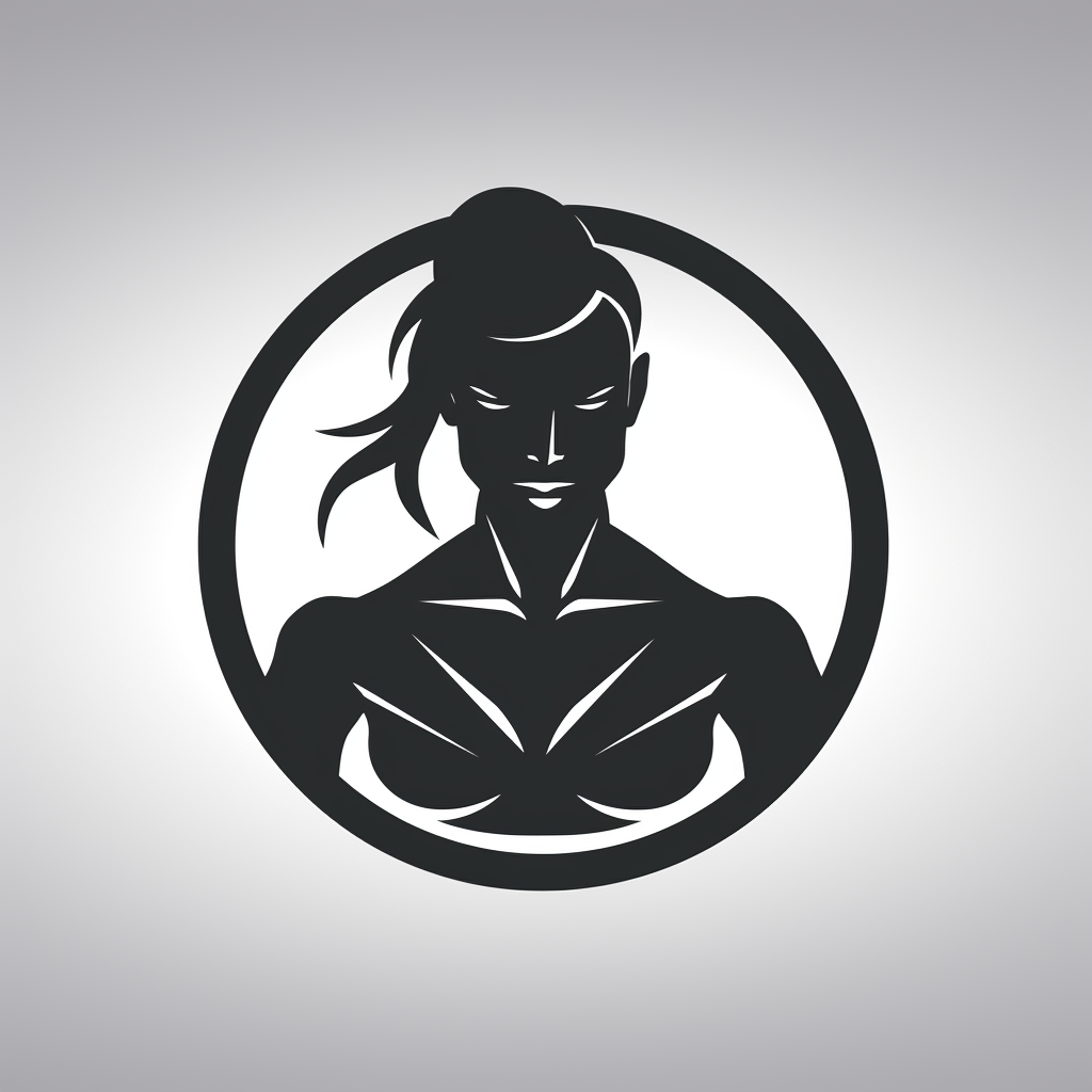 Minimalistic gym female silhouettes logo