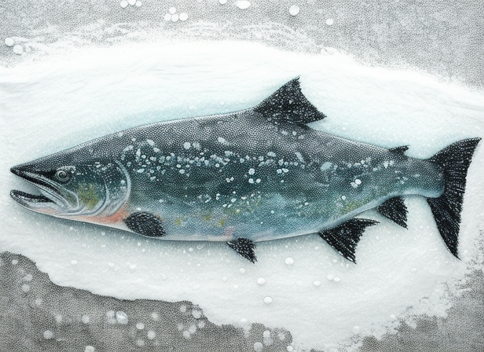 Beautiful gyotaku salmon artwork