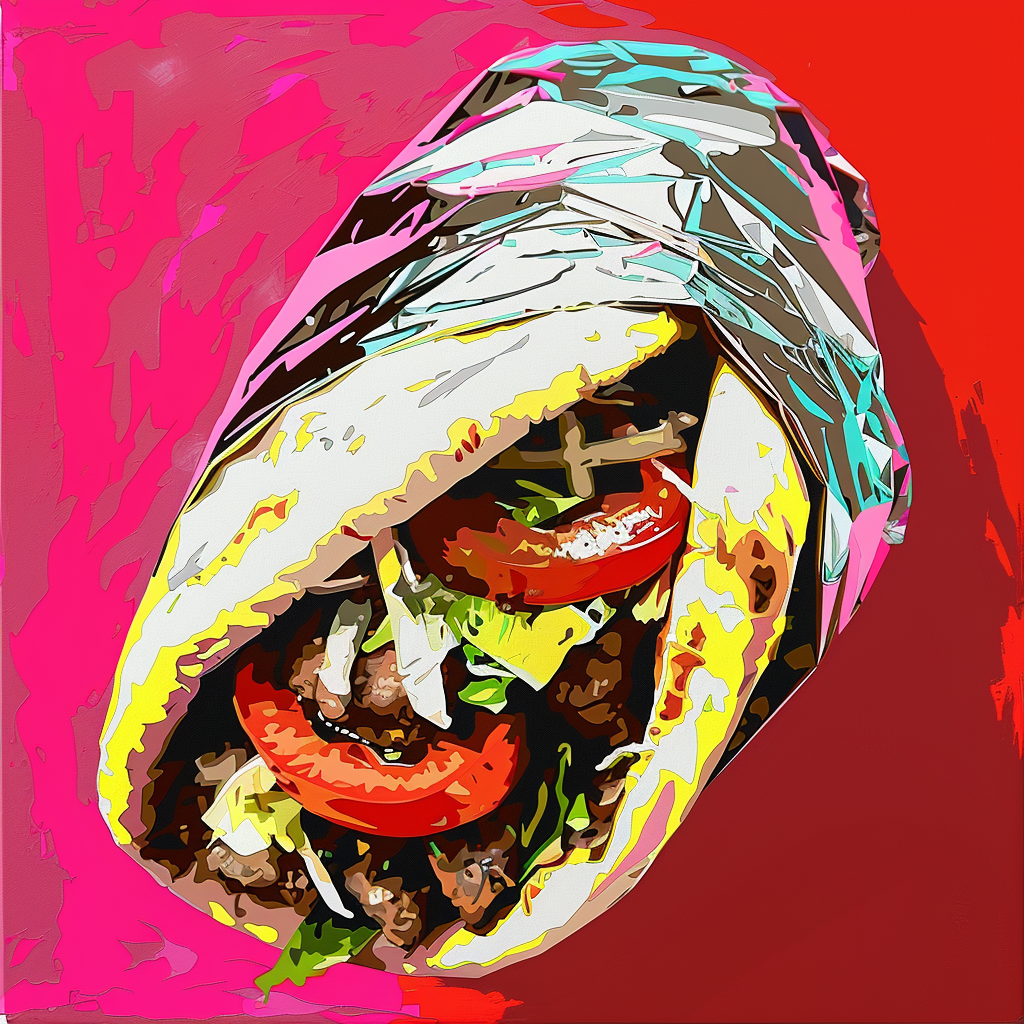 Vibrant gyro Andy Warhol illustration