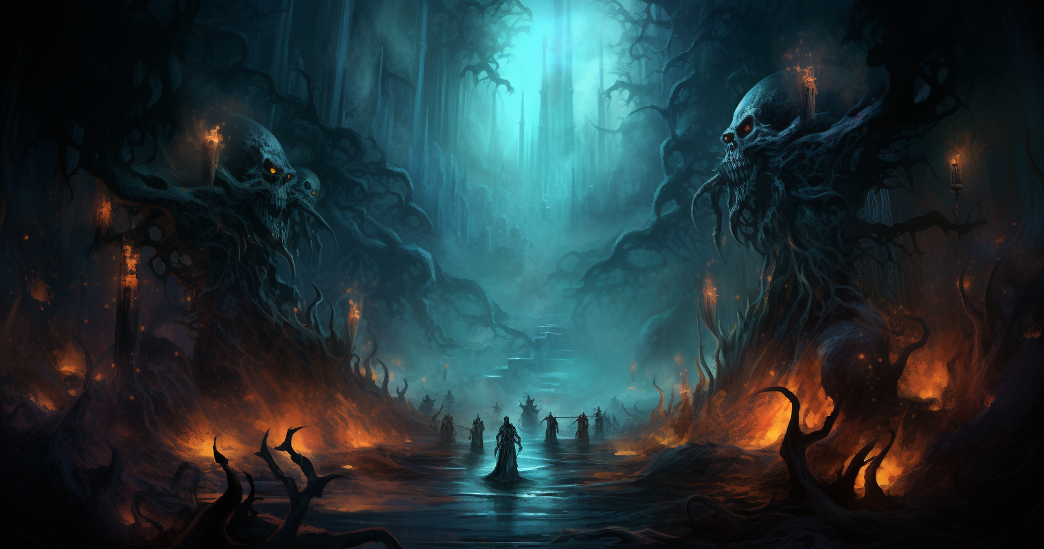 Shadowy souls in Hades concept art