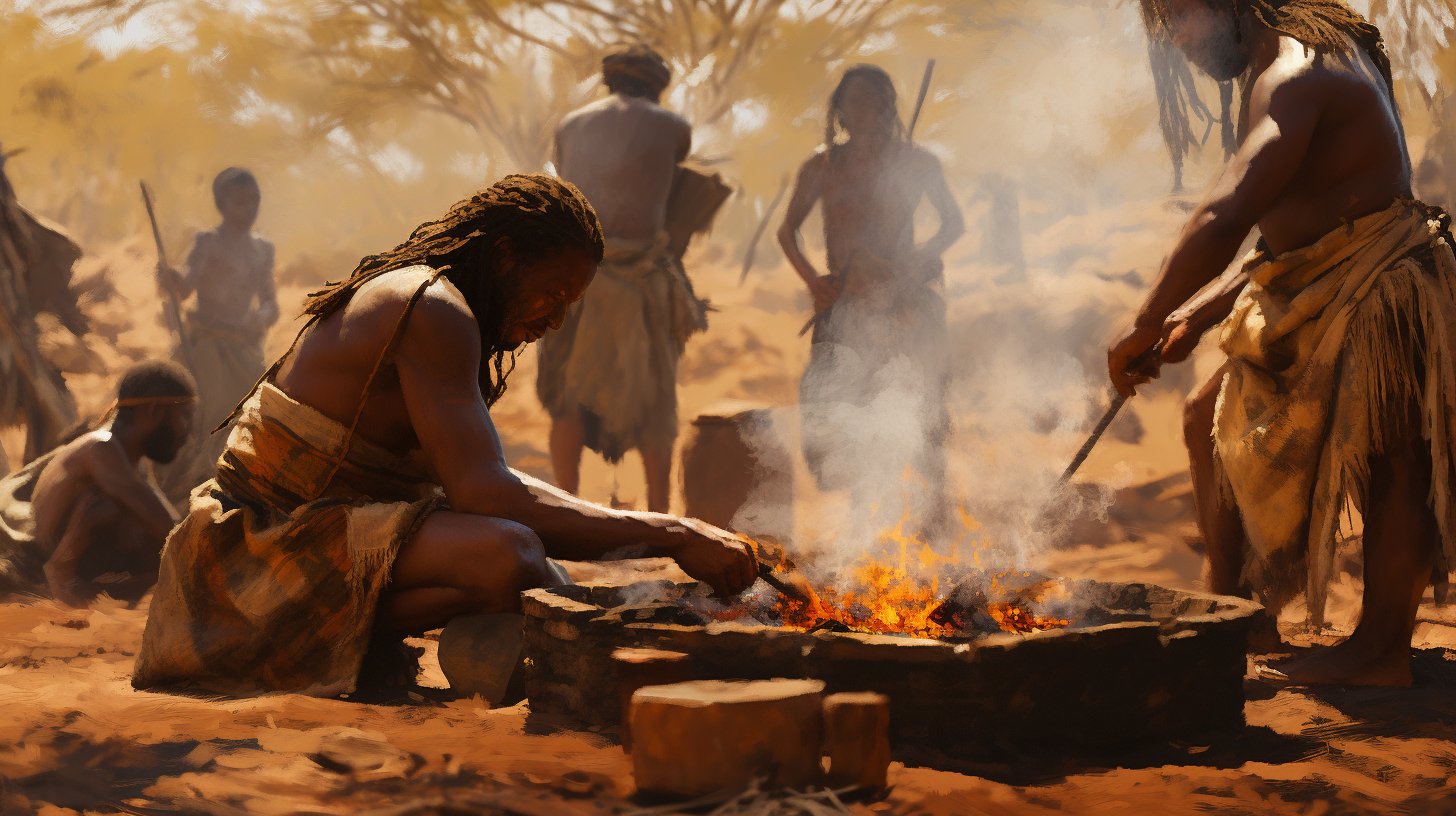 Hadza People Making Steel