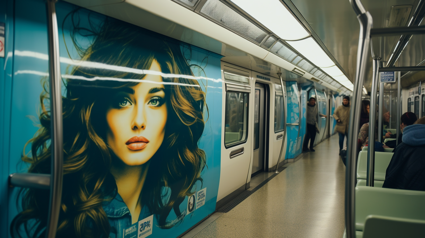 Shampoo advertisement in subway metro