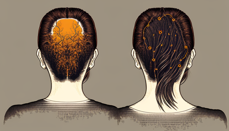 Diagram of hair transplant patient