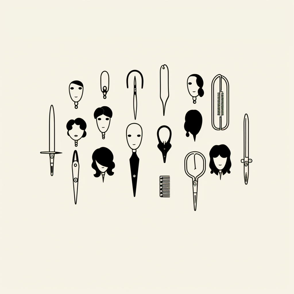 Hairdressing Tools Minimalist Vector Illustration