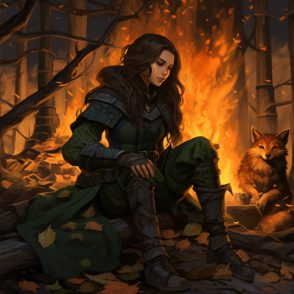 Half Elf Ranger with Yew Bow in Forest