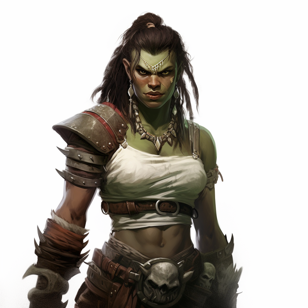 Female Half-Orc Barbarian Auntie