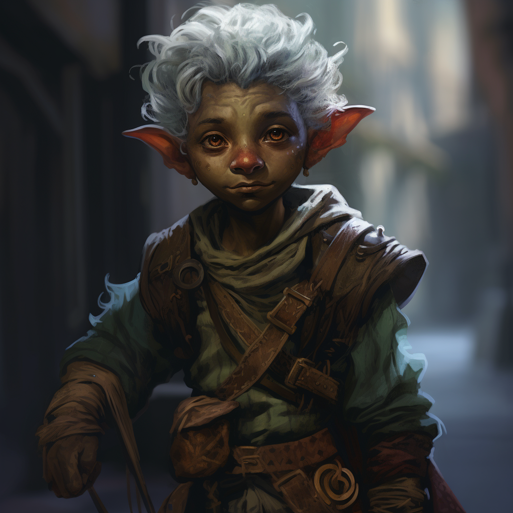 Halfling with drow elf features